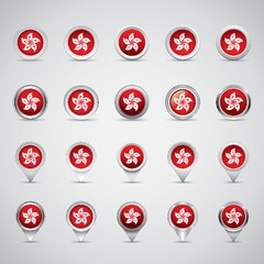 Poster - hong kong flag icons