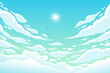 Cloudy sky On a clear day With the sun shining. Vector