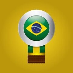 Poster - brazil flag badge