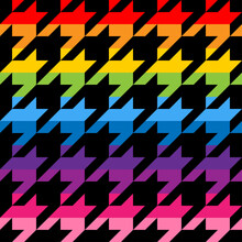 Houndstooth Tweed Pattern Design In Rainbow Colors - Funny  Drawing Seamless Pattern. Lettering Poster Or T-shirt Textile Graphic Design. / Wallpaper, Wrapping Paper.