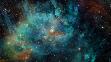 Wall Mural - blue space nebula. elements of this image furnished by nasa