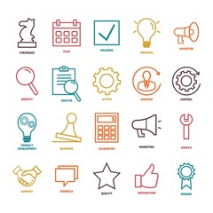 Wall Mural - collection of business strategy icons