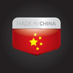 Poster - made in china flag label