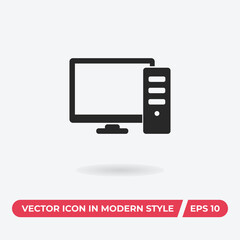 Sticker - Computer vector icon, simple sign for web site and mobile app.