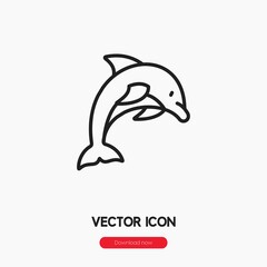 Poster - dolphin icon vector symbol sign