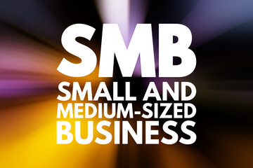 Poster - SMB - Small and Medium-Sized Business acronym, business concept background