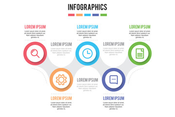 Wall Mural - colorful timeline infographic with 5 steps design template, Infographics management, finance, analytics, presentation. vector illustration