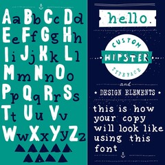 Poster - Colorful alphabet in doodle style. Clean hand drawn font face that is perfect for creating a handmade look on your design and website.