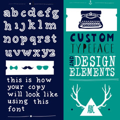 Poster - Colorful alphabet in doodle style. Clean hand drawn font face that is perfect for creating a handmade look on your design and website.