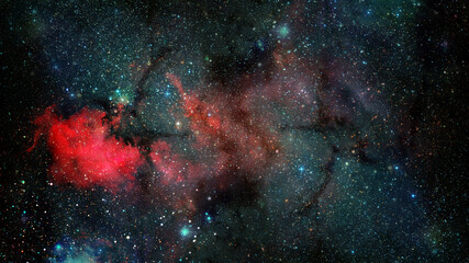Wall Mural - Deep space art. Nebulas, galaxies and stars. Elements of this image furnished by NASA