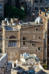 Wall Mural - It's Architecture of the Old Town of Sana'a, Yemen. UNESCO World heritage