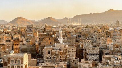 architecture of the old town of sana'a, yemen. unesco world heritage