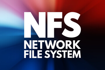 Poster - NFS - Network File System acronym, technology concept background