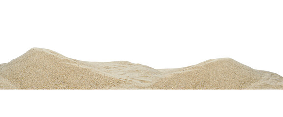 Wall Mural - Panoramic pile sand dune isolated on white