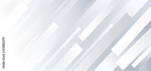 Fotografía Abstract geometric white and gray diagonal lines background.