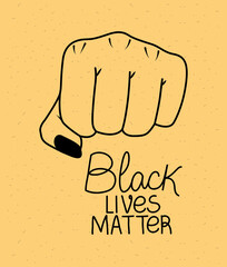 Sticker - Black lives matter with fist design of Protest justice and racism theme Vector illustration