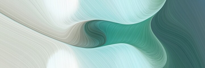 Wall Mural - beautiful decorative waves header design with teal blue, light gray and cadet blue colors. can be used as poster, card or background graphic