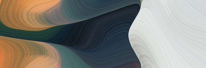 dynamic colorful waves backdrop with very dark blue, light gray and peru colors. can be used as post