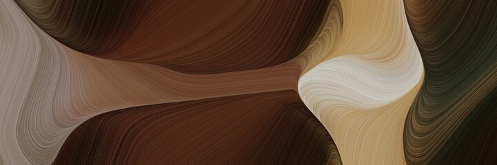 Poster - abstract decorative curves banner design with very dark pink, rosy brown and pastel brown colors. can be used as poster, card or background graphic