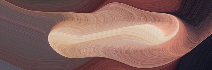 Poster - beautiful decorative waves banner design with pastel brown, tan and old mauve colors. can be used as header or banner