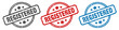 registered stamp. registered round isolated sign. registered label set