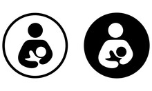 Breastfeeding Icon Silhouette On White Background