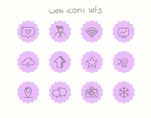 Poster - Doodle vector icons set isolated on white. Web icons set 5