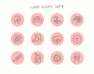 Poster - Doodle vector icons set isolated on white. Web icons set 4. Medicine