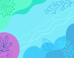 Poster - Artistic vector wallpaper. Abstract backgriund with color hand drawn geometric shapes. Sketchy style illustration