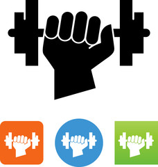 Poster - Hand Holding Dumbbell Fitness Icon