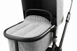 3D render of a stylish modern stroller with bassinet on a white background