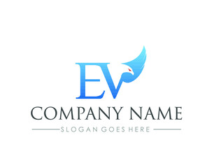 E V Eagle company logo design