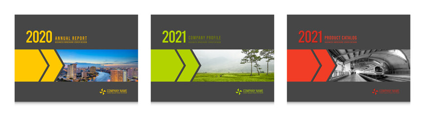 Wall Mural - Cover design for annual report business catalog company profile brochure magazine flyer booklet poster banner. A4 landscape template design element cover vector.	
