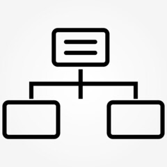Poster - Hierarchical graph structure line icon.