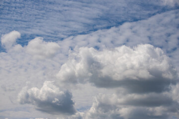 Blue sky and white clouds.