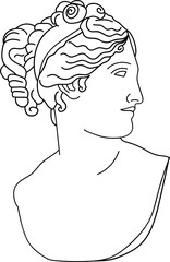 Wall Mural - aesthetic greek bust sculpture line art woman