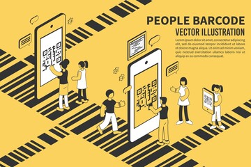 Poster - People Barcode Illustration