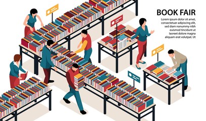 Wall Mural - Book Fair Horizontal Illustration