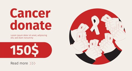 Canvas Print - Donate Cancer Isometric Banner