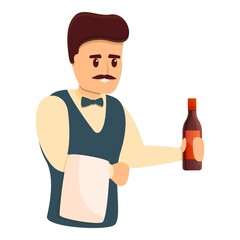 Poster - Restaurant sommelier icon. Cartoon of restaurant sommelier vector icon for web design isolated on white background