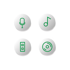 Fototapete - Music icon collection icon button vector for design element