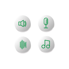 Fototapete - Audio icon collection icon button vector for design element