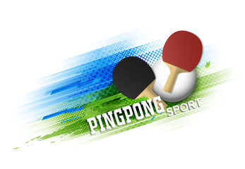 Ping-pong competition tournament template poster or banner vector design.