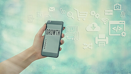 Poster - Handwriting text Growth. Conceptual photo progressive acquisition of various skills abilities and feelings