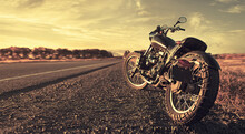 Freedom. Motorbike Under Sky