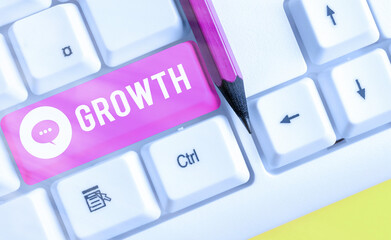 Poster - Word writing text Growth. Business photo showcasing progressive acquisition of various skills abilities and feelings