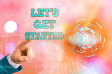 Wall Mural - handwriting text writing lets get started. conceptual photo encouraging someone to commence or begin