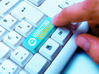 Poster - Word writing text Marketing Channels. Business photo showcasing the necessary to transfer the ownership of goods