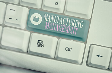 Poster - handwriting text writing manufacturing management. conceptual photo methods used to define how produ