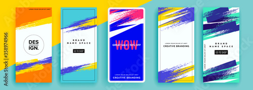 Fotomural Trendy editable template for social networks stories, vector illustration